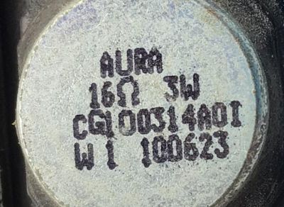 KIT DE BOCINAS PARA TV TOSHIBA ( 2 PZ ) / NUMERO DE PARTE CG1O0314A0I / 16Ω  3W / W 1 100623 / PANEL M185XW01 V.6 / PANEL 19SL400U - Imagen 2